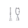 Earrings Smiling Rocks | Lab Grown Diamond 0.75Ct Pear Dangling Hoop Earrings