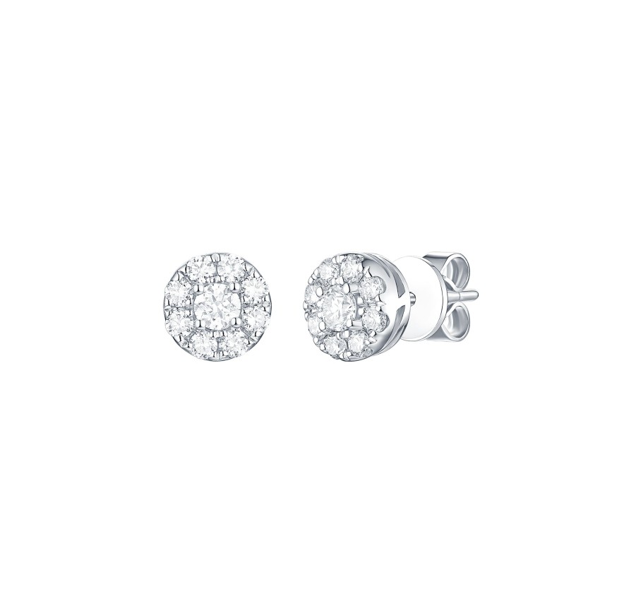 Earrings Smiling Rocks | Essentials 0.50Ct Halo Earrings E-00133Wht