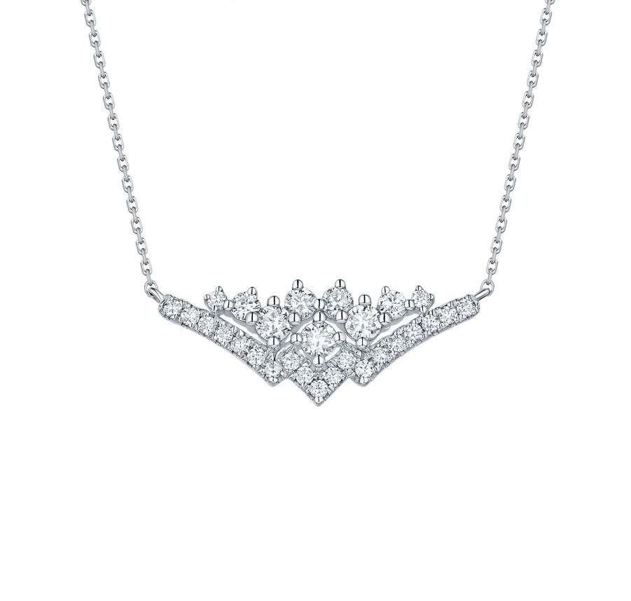 Necklaces Smiling Rocks | Drizzle 0.57Ct Lab Grown Diamond Necklace Nl-00348Wht