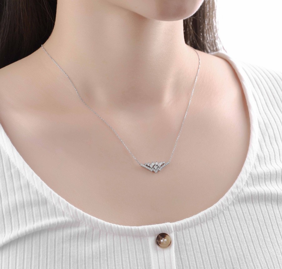 Necklaces Smiling Rocks | Drizzle 0.57Ct Lab Grown Diamond Necklace Nl-00348Wht