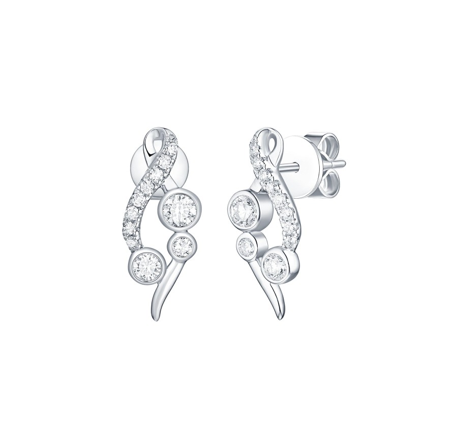 Earrings Smiling Rocks | Bubbly 0.46Ct Lab Grown Diamonds Earrings E-00184Wht