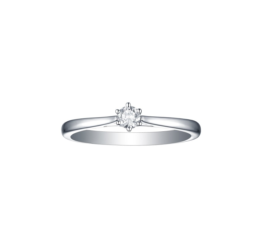 Rings Smiling Rocks | Engagement 0.25Ct Solitaire Ring R-00044Wht