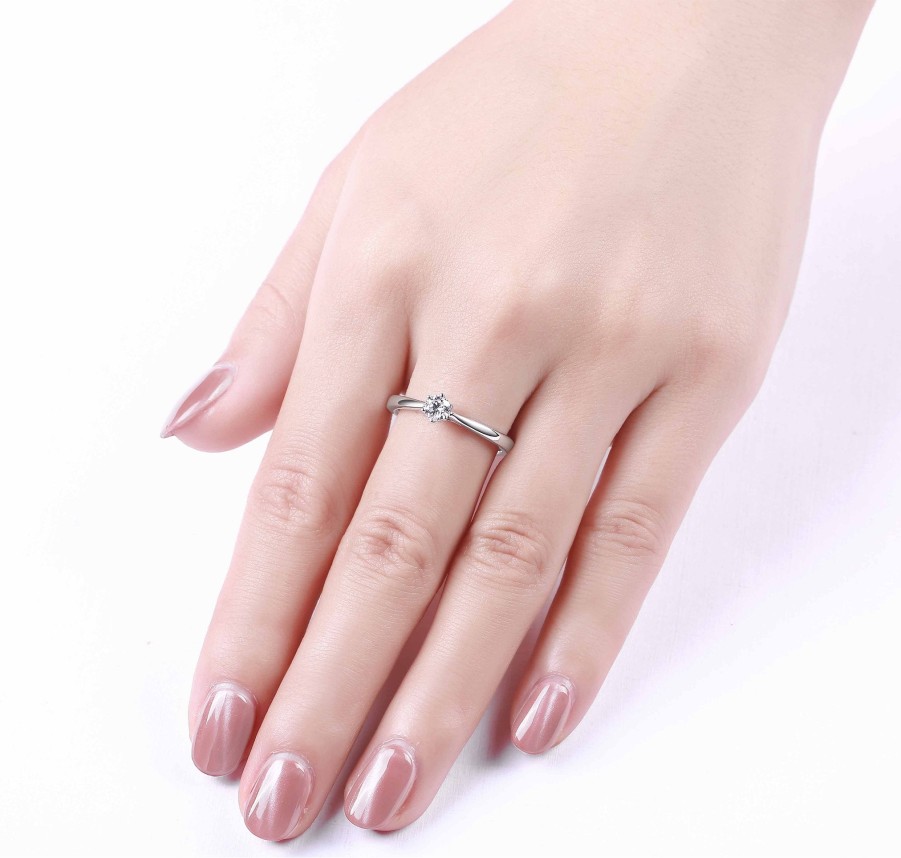 Rings Smiling Rocks | Engagement 0.25Ct Solitaire Ring R-00044Wht