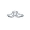 Rings Smiling Rocks | Engagement 0.72Ct Cushion Halo Ring R-00074Wht