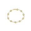 Bracelets Smiling Rocks | Lab Grown 2.29Ct Round Framed Diamond With Chain Bracelet Yellow Gold