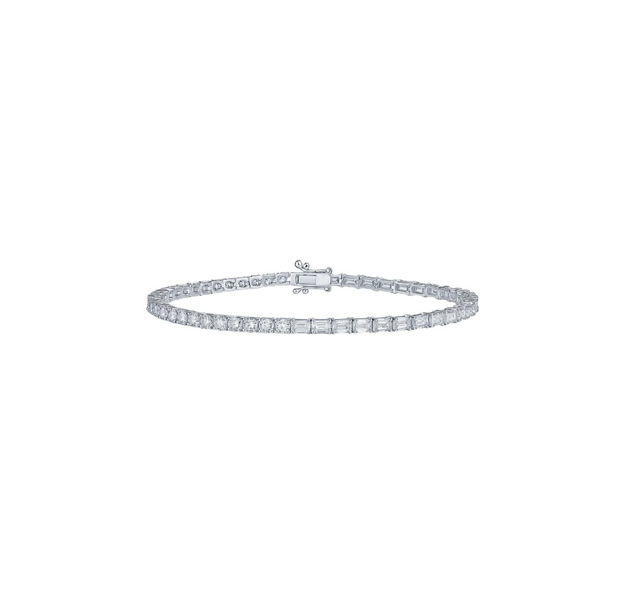 Bracelets Smiling Rocks | Lab Grown 5.90Ct Tennis Diamond Bracelet White Gold