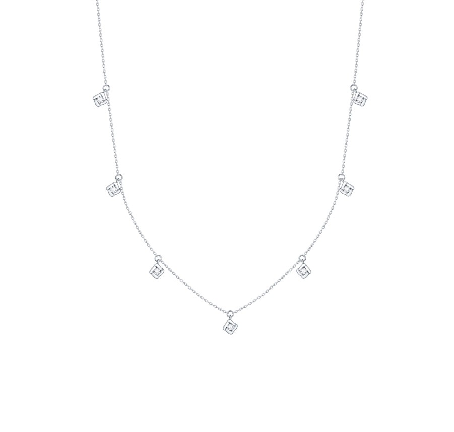 Necklaces Smiling Rocks | Bubbly 0.35Ct Lab Grown Diamonds Necklace Nl-00282Wht