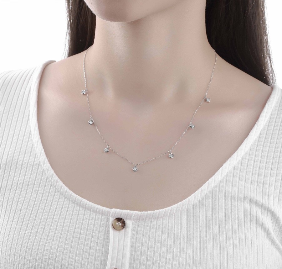 Necklaces Smiling Rocks | Bubbly 0.35Ct Lab Grown Diamonds Necklace Nl-00282Wht