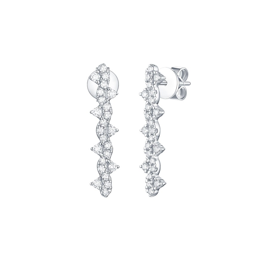 Earrings Smiling Rocks | Drizzle 0.51Ct Lab Grown Diamond Earrings E-00334Wht