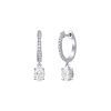 Earrings Smiling Rocks | Lab Grown Diamond 0.79Ct Oval Dangling Hoop Earrings