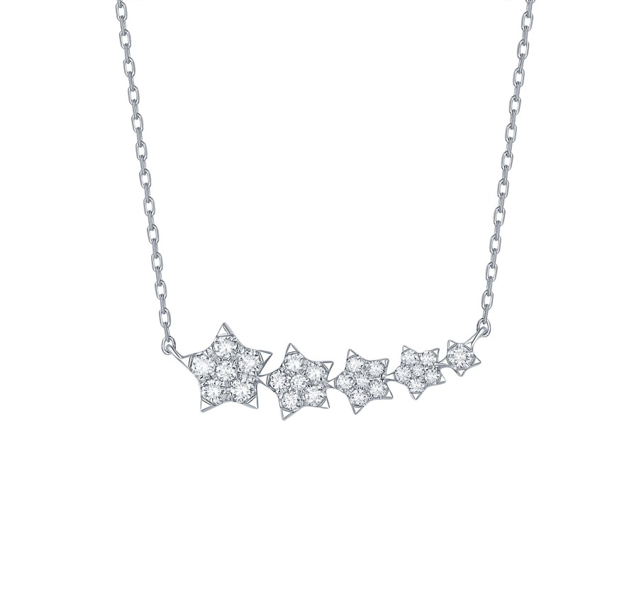 Necklaces Smiling Rocks | Shooting Stars 0.30Ctw Lab Grown Diamonds Necklace Nl-00737Wht White Gold