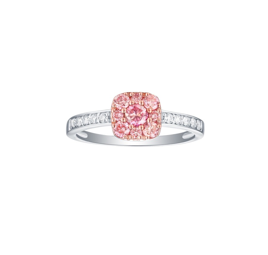 Rings Smiling Rocks | Souffle Pink 0.62Ctw Ring R-00506Pnk White Gold