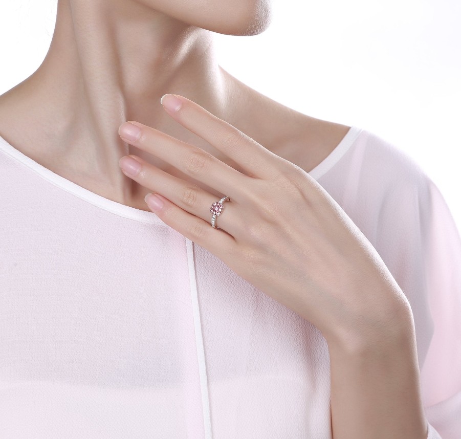 Rings Smiling Rocks | Souffle Pink 0.62Ctw Ring R-00506Pnk White Gold