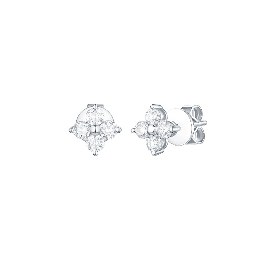 Earrings Smiling Rocks | Essentials 0.55Ct Petite Earrings E-00312Wht