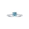 Rings Smiling Rocks | Blush-Blue 0.90Ctw Solitaire Ring With Diamonds R-00520Blu White Gold