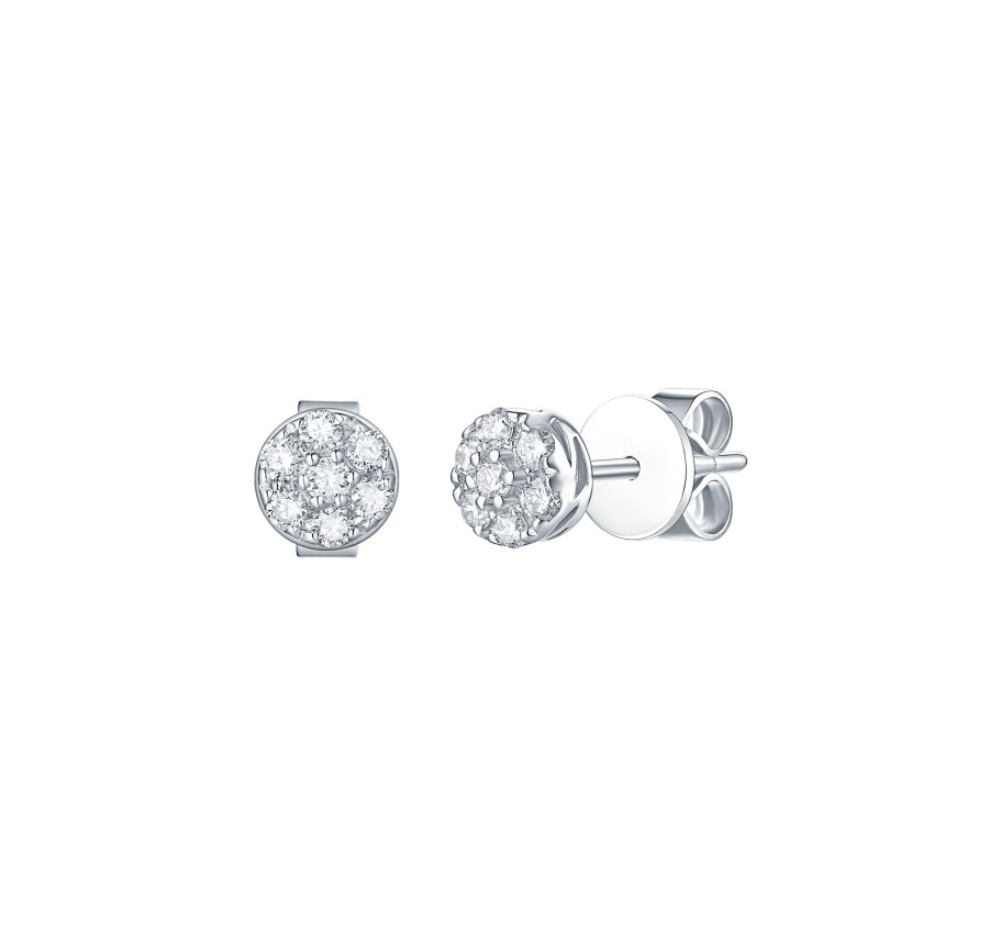 Earrings Smiling Rocks | Essentials 0.26Ct Sparkling Clusters Earrings E-00132Wht