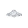 Rings Smiling Rocks | Bridal 1.47Ctw Cushion Halo Ring Lab Grown Diamond R-00542Wht White Gold