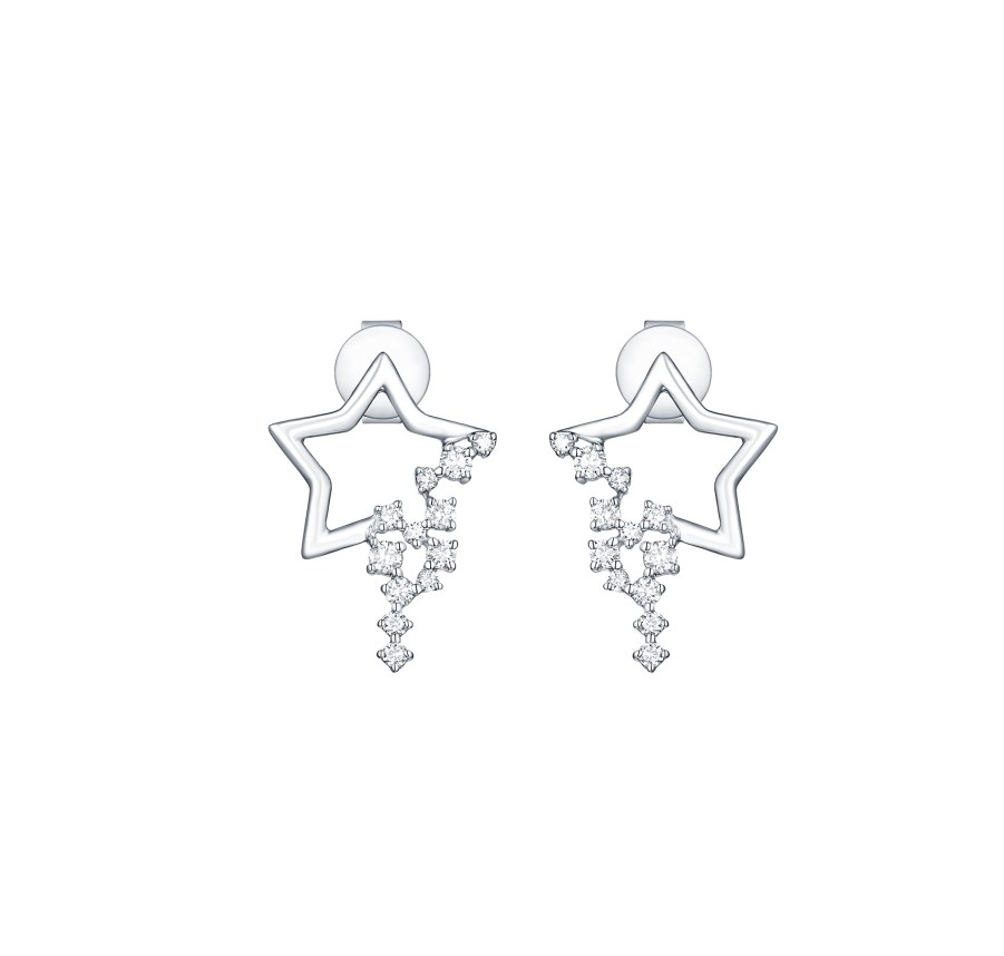 Earrings Smiling Rocks | Drizzle 0.34Ct Lab Grown Diamond Star Earrings E-00365Wht