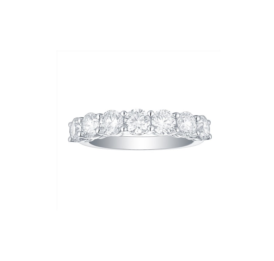 Rings Smiling Rocks | Wedding Band In 2.12Ctw Seven Stone Ring R-00649Wht