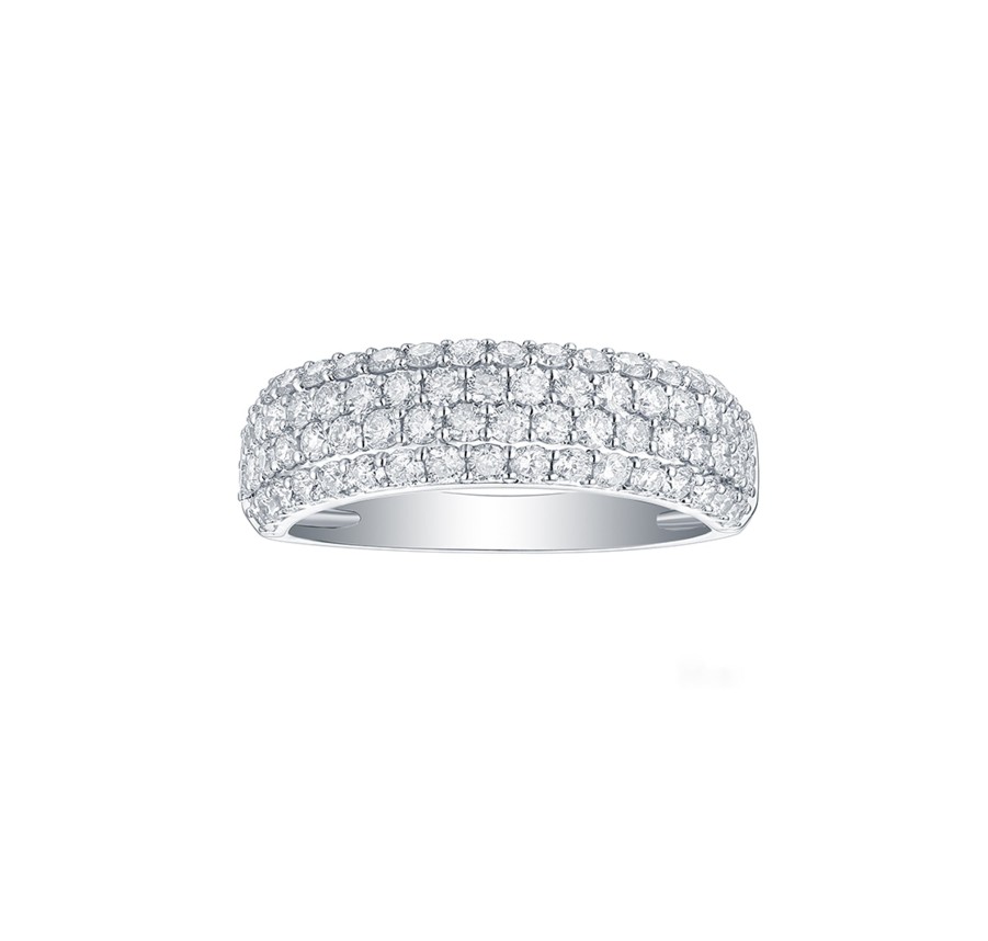 Rings Smiling Rocks | Lab Grown Diamond 3.31Ctw Half Eternity Band R-01959Wht