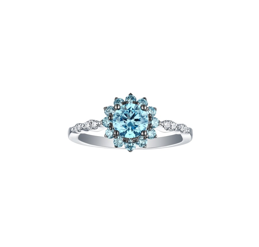 Rings Smiling Rocks | Blush Blue 1.13Ctw Fancy Diamond Ring R-00511Blu White Gold