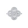 Rings Smiling Rocks | Lab Grown Diamond 0.44Ctw Round Floral Ring R-01943Wht