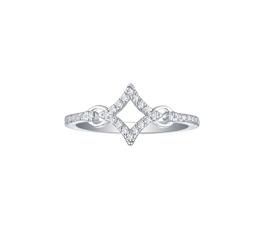 Rings Smiling Rocks | Sparkle Link 0.20Ctw Lab Grown Diamond Ring R-00690Wht White Gold