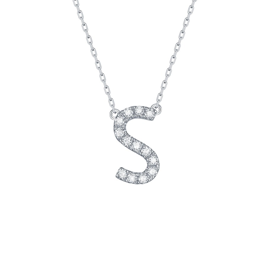 Necklaces Smiling Rocks | My Type 0.21Ct "S" Lab Grown Diamond Necklace Nl-00164Wht