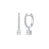 Earrings Smiling Rocks | Lab Grown Diamond 0.76Ct Cushion Dangling Hoop Earrings