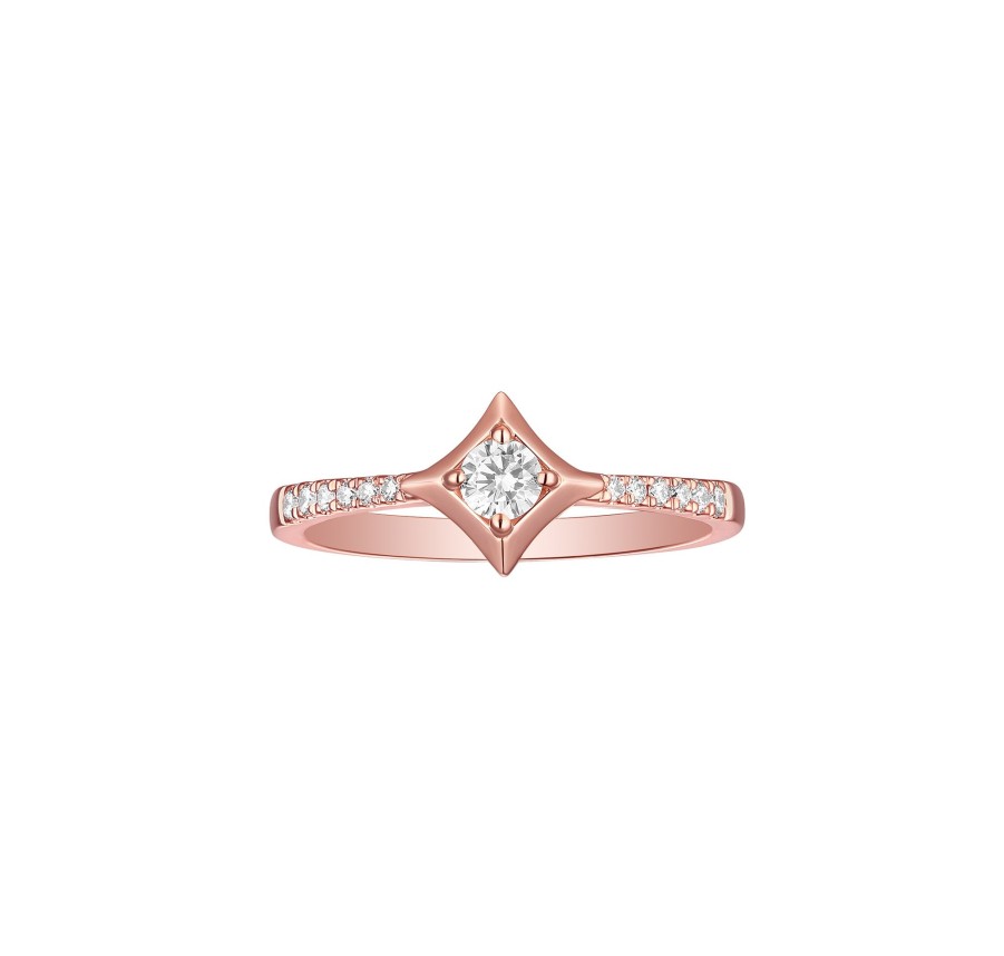 Rings Smiling Rocks | Solitaire Sparkle 0.25Ctw Lab Grown Diamond Ring R-00712Wht Rose Gold