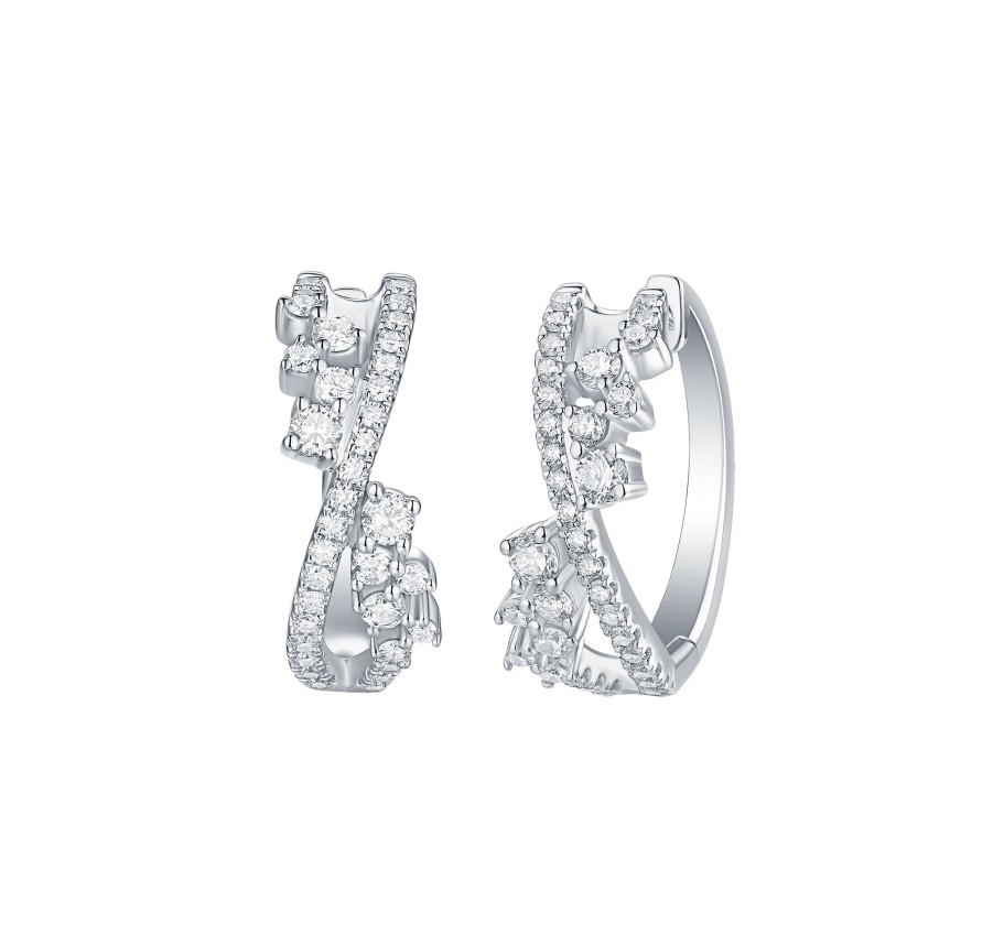 Earrings Smiling Rocks | Drizzle 0.94Ct Lab Grown Diamond Earrings E-00358Wht