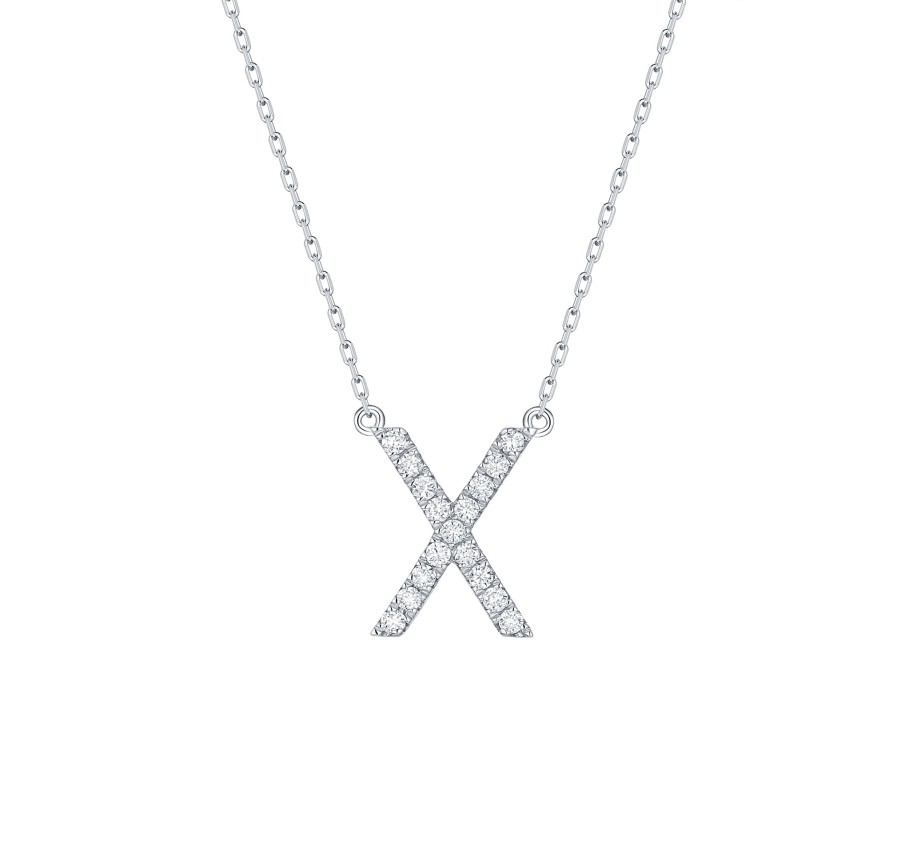 Necklaces Smiling Rocks | My Type 0.20Ct "X" Lab Grown Diamond Necklace Nl-00169Wht