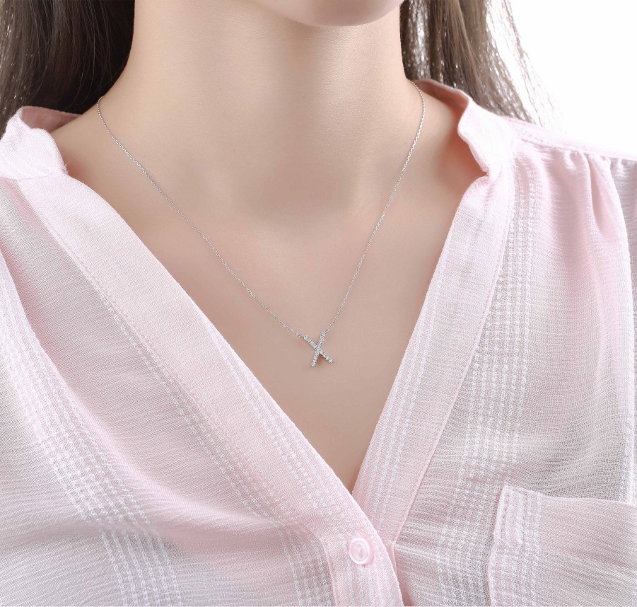 Necklaces Smiling Rocks | My Type 0.20Ct "X" Lab Grown Diamond Necklace Nl-00169Wht