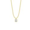 Necklaces Smiling Rocks | 1 Ctw Ball Chain Necklace With Emerald Solitaire Diamond Necklace Yellow Gold