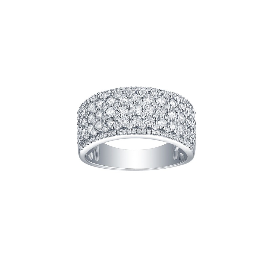 Rings Smiling Rocks | Lab Grown Diamond 5.74Ctw Half Eternity Band R-02031Wht