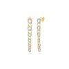 Earrings Smiling Rocks | Lab Grown Diamond 0.52Ctw Chain Dangling Earrings E-01990Wht White-Yellow Gold