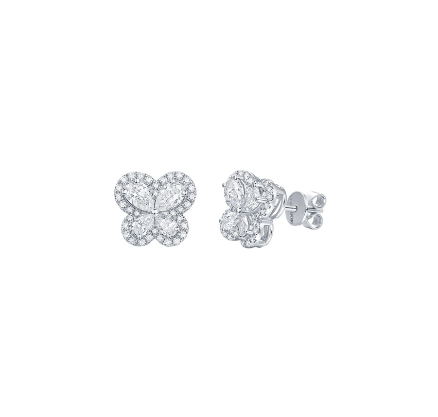 Earrings Smiling Rocks | Lab Grown Diamond Pear Floral Stud Earrings