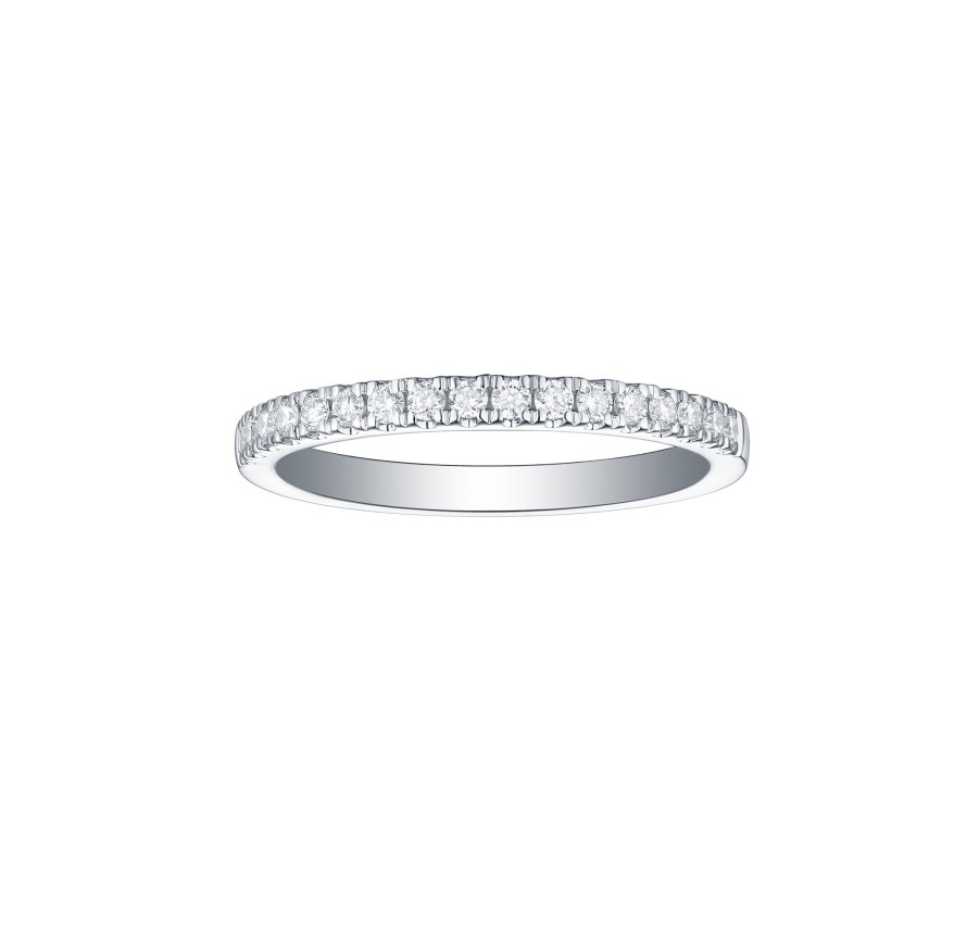 Rings Smiling Rocks | Bridal 0.27Ctw Half Eternity Band Lab Grown Diamond R-00494Wht White Gold