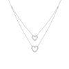 Necklaces Smiling Rocks | Double Layered 0.31Ctw Lab Grown Diamonds Hearts Necklace Nl-00679Wht White Gold