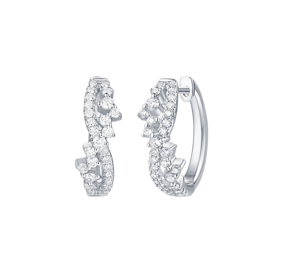 Earrings Smiling Rocks | Drizzle 0.63Ct Lab Grown Diamond Earrings E-00346Wht