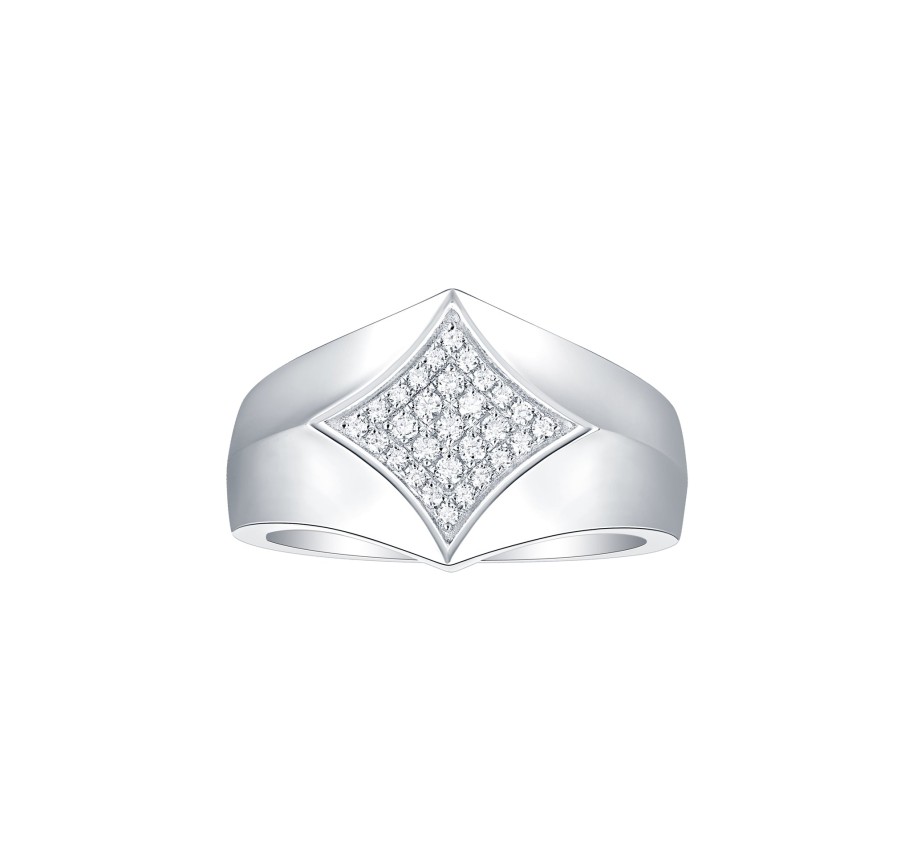 Rings Smiling Rocks | Lab Grown Diamond 0.27Ct Men'S Band R-02005Wht