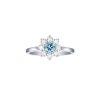 Rings Smiling Rocks | Blush Blue Cluster Flower 0.92Ctw Ring R-00524Blu White Gold