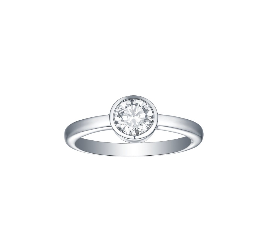 Rings Smiling Rocks | Essentials 0.75Ct Solitaire Bezel Ring R-00056Wht