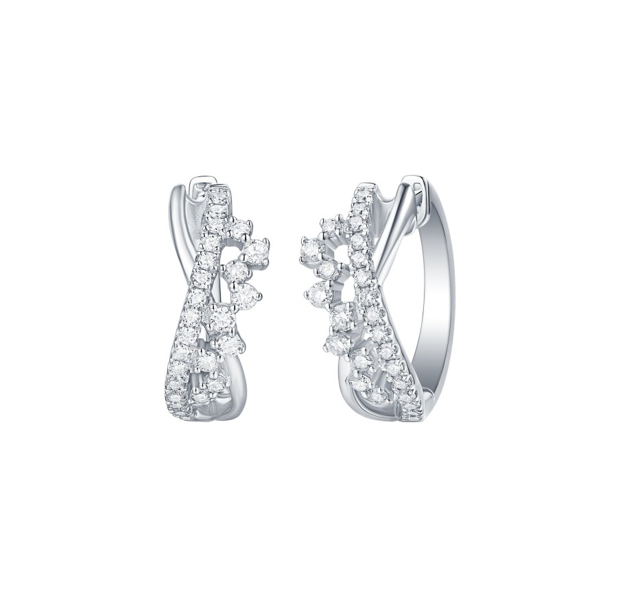 Earrings Smiling Rocks | Drizzle 0.53Ct Lab Grown Diamond Earrings E-00352Wht