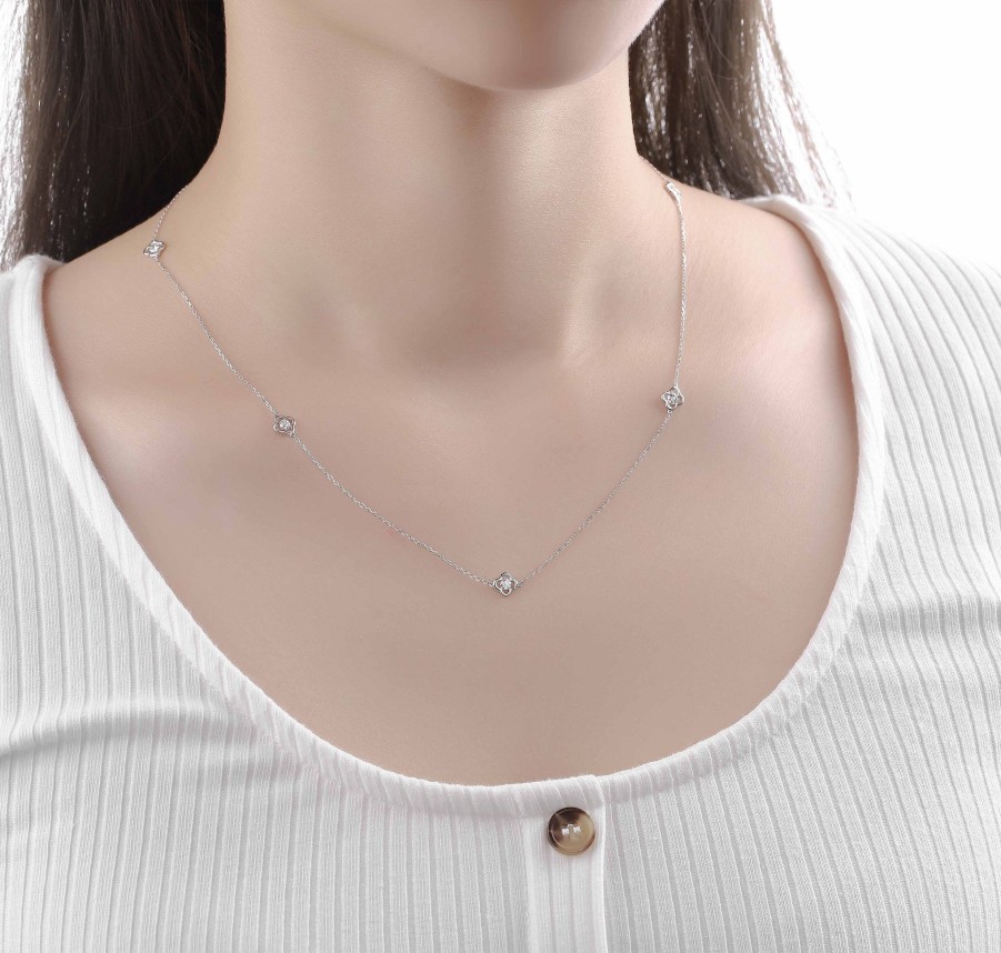 Necklaces Smiling Rocks | Bubbly 0.39Ct Lab Grown Diamonds Necklace Nl-00288Wht