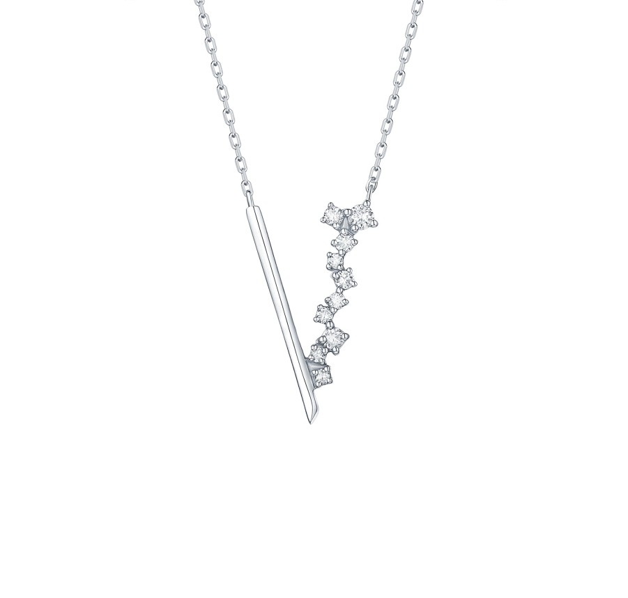 Necklaces Smiling Rocks | Drizzle 0.14Ct Lab Grown Diamond Necklace Nl-00368Wht