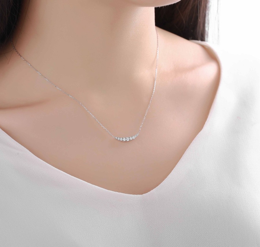 Necklaces Smiling Rocks | Essentials 0.33Ct Geometric Necklace Nl-00299Wht