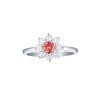 Rings Smiling Rocks | Souffle Pink 0.90Ctw Lab Grown Diamond Flower Ring R-00524Pnk White Gold