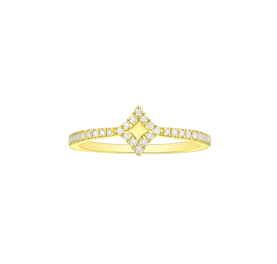 Rings Smiling Rocks | Sparkle 0.20Ctw Lab Grown Diamond Ring R-00714Wht Yellow Gold