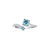 Rings Smiling Rocks | Blush Blue 0.95Ctw Two-Stone Diamond Ring R-00487Blu White Gold